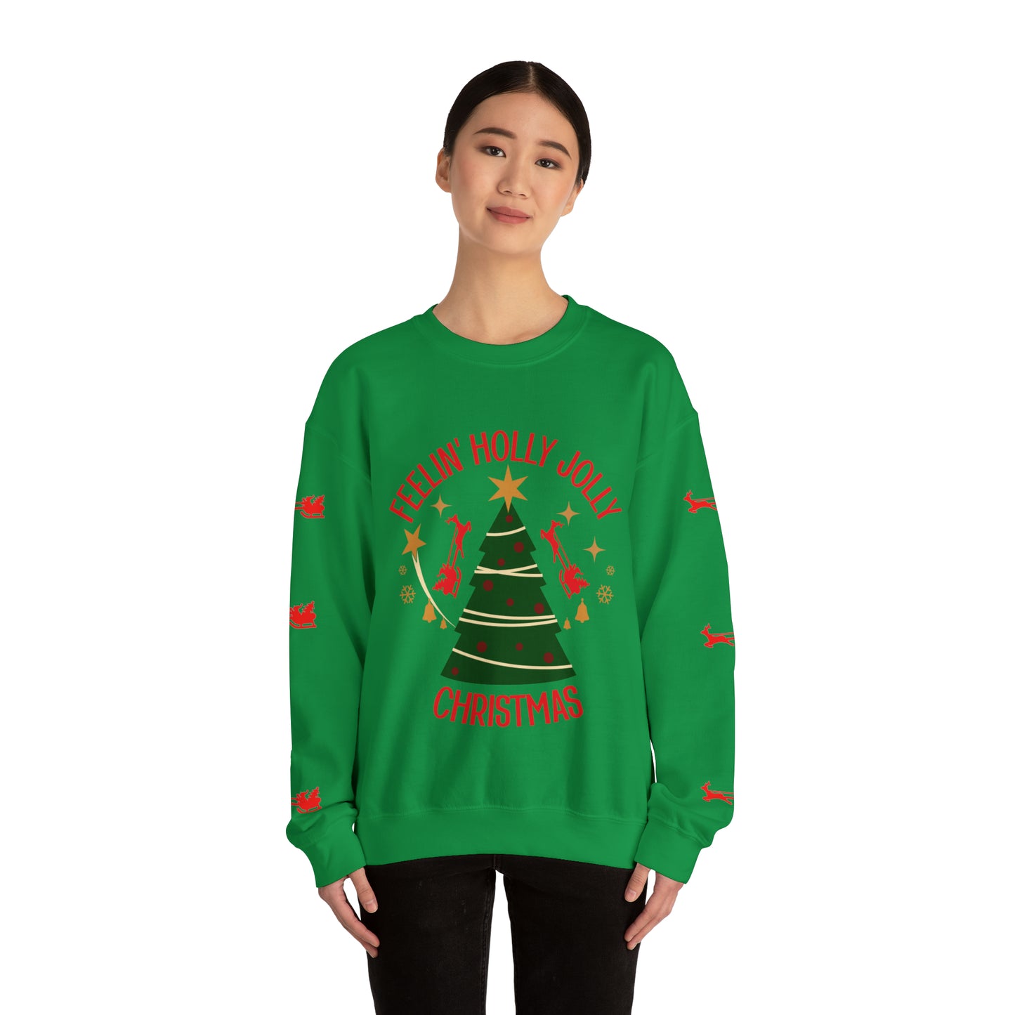 Feeling Holly Jolly Christmas Crewneck Sweatshirt