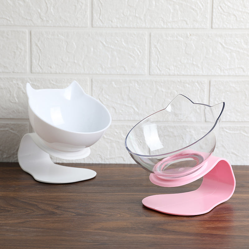 Cervical Transparent Cat Double Bowl