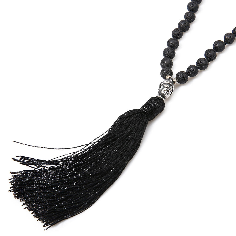 Black Buddha Stone Men Necklace