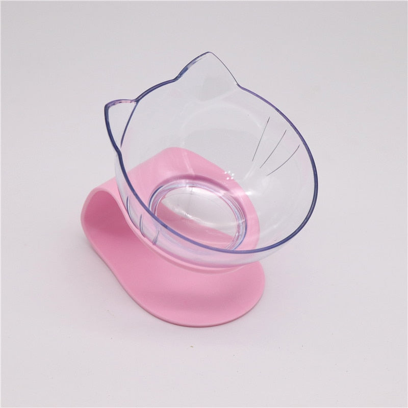 Cervical Transparent Cat Double Bowl