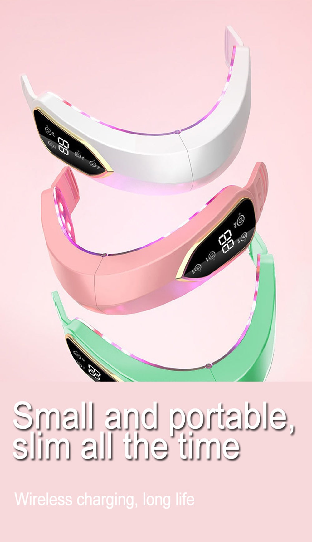 Therapy Facial Lifting Device LED, Vibration Massager Double Chin V-shaped Cheek