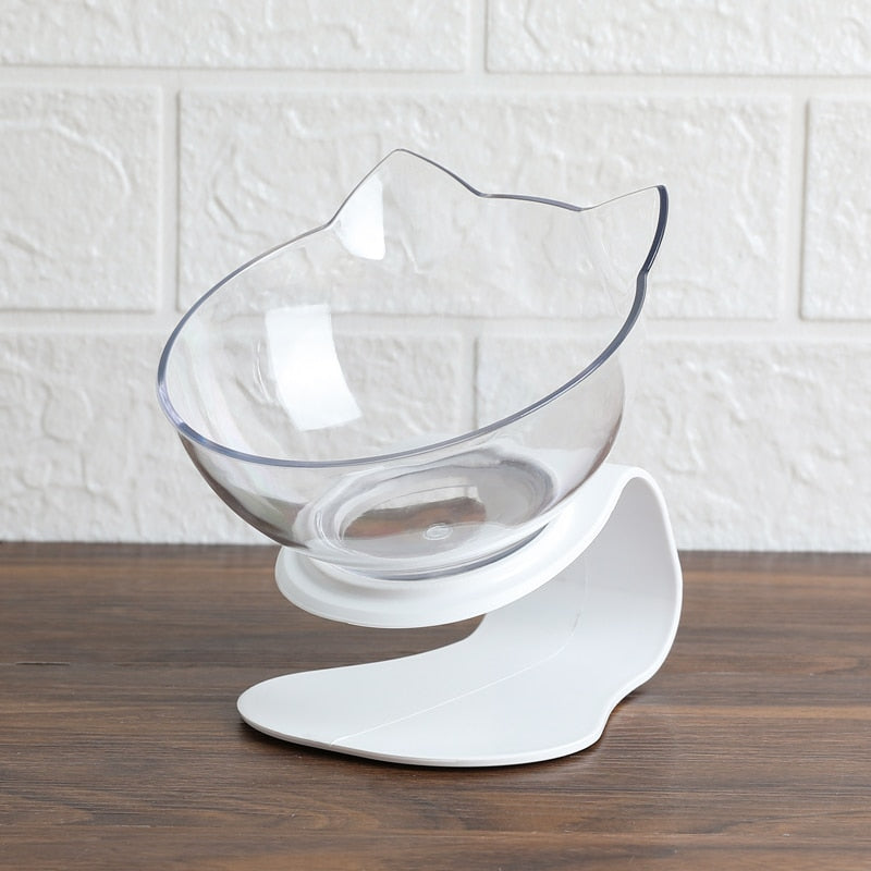 Cervical Transparent Cat Double Bowl