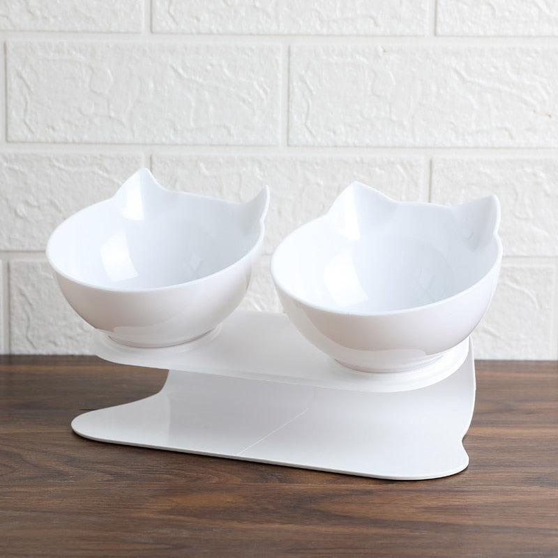 Cervical Transparent Cat Double Bowl