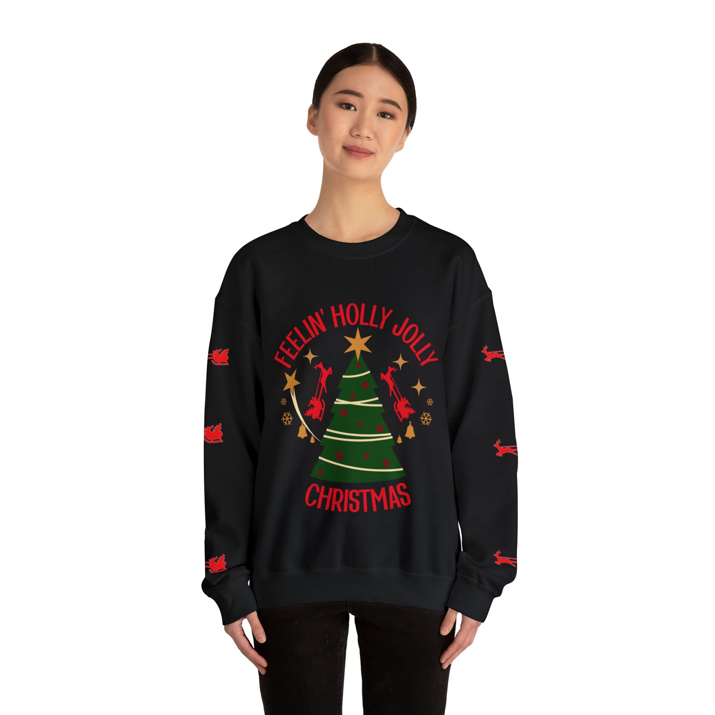 Feeling Holly Jolly Christmas Crewneck Sweatshirt