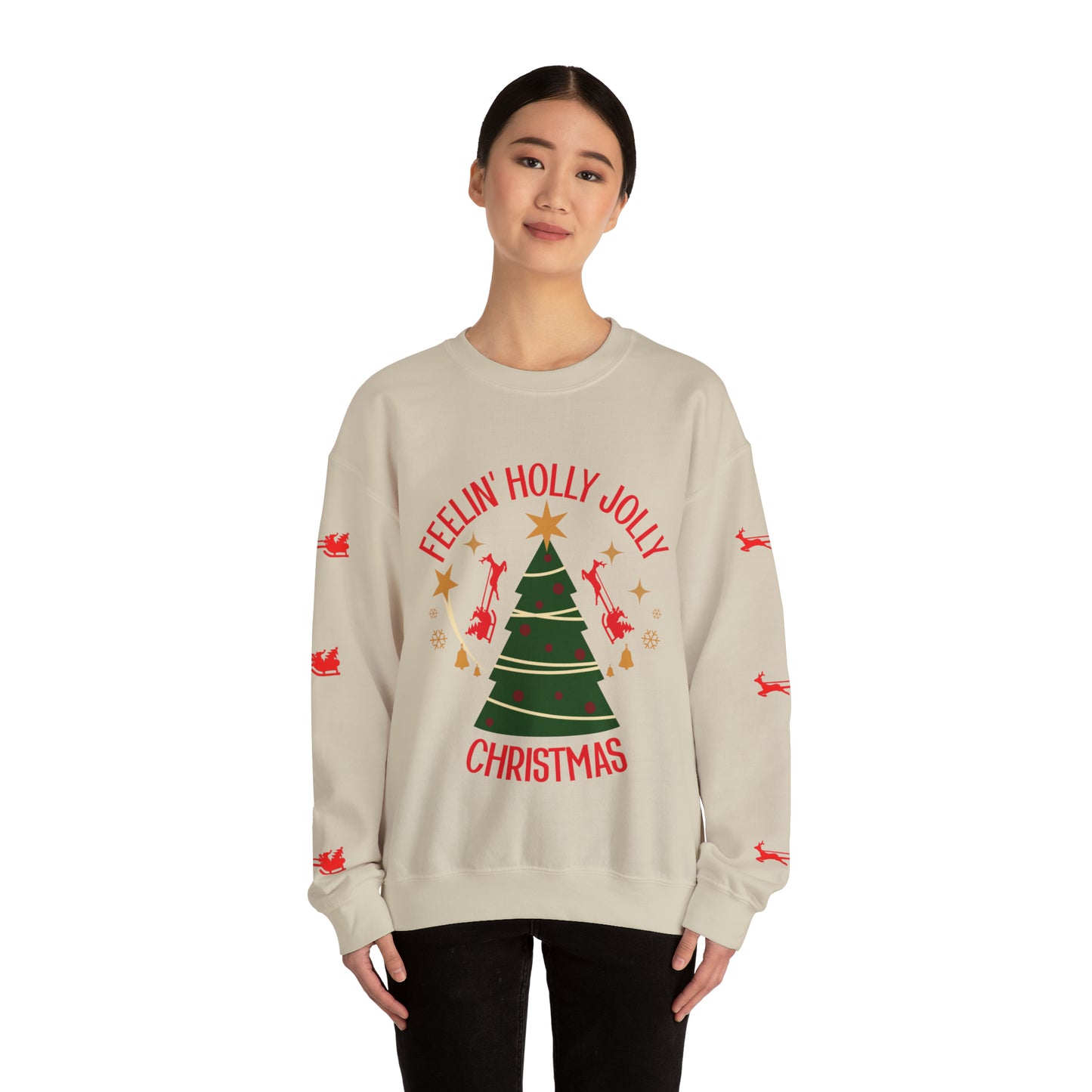 Feeling Holly Jolly Christmas Crewneck Sweatshirt