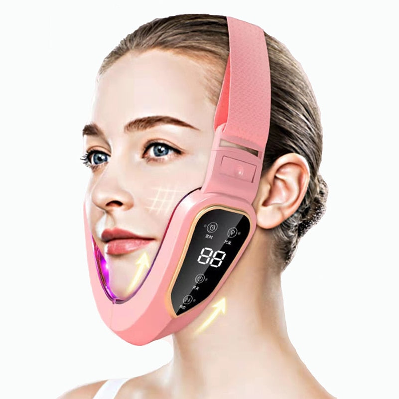 Therapy Facial Lifting Device LED, Vibration Massager Double Chin V-shaped Cheek