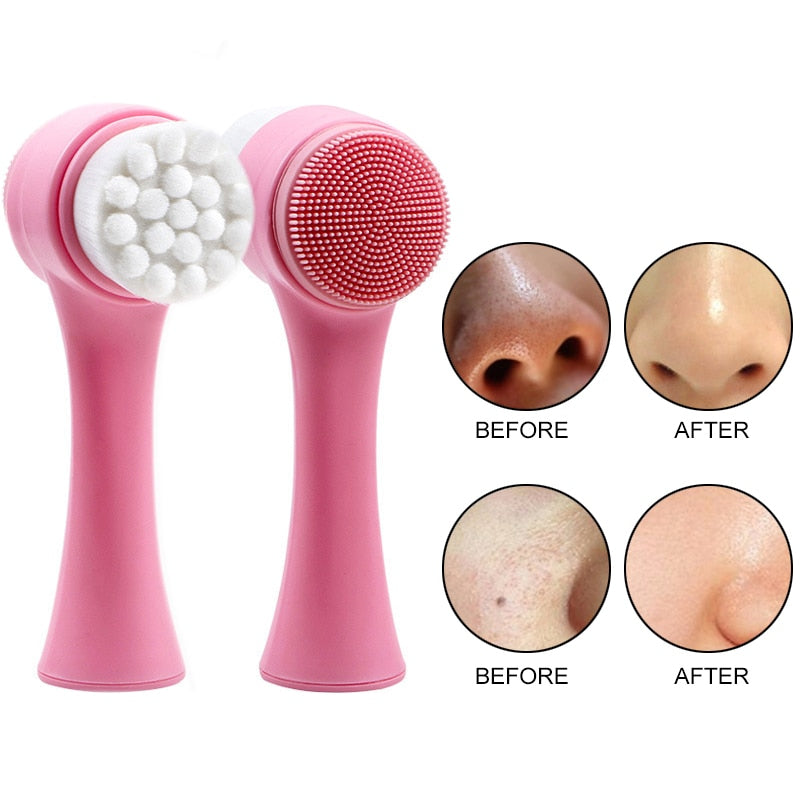 Blackhead 3D Double Side Silicone Face Cleanser Brush