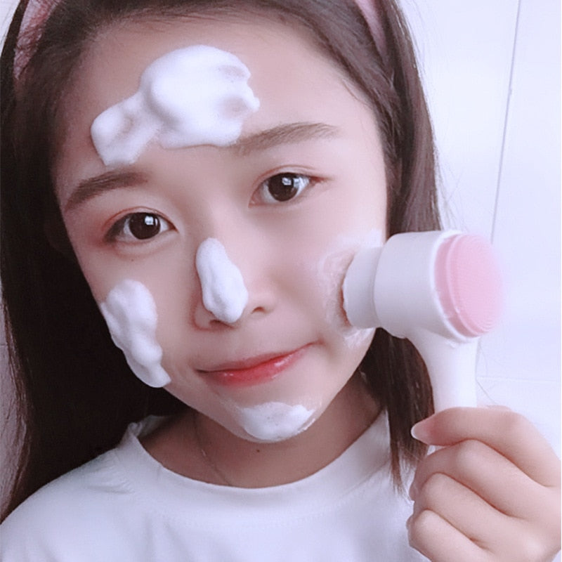 Blackhead 3D Double Side Silicone Face Cleanser Brush