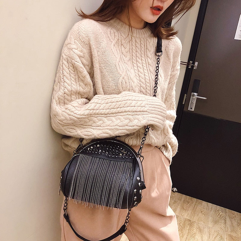 Fringe Fashion Leather Women Shoulder Crossbody Bag