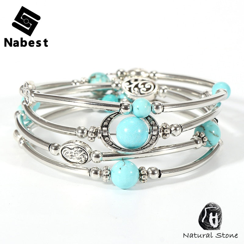 Women Turquoises Stone Bangle