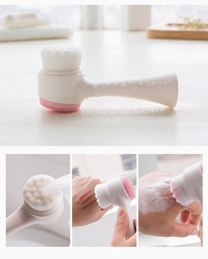 Blackhead 3D Double Side Silicone Face Cleanser Brush