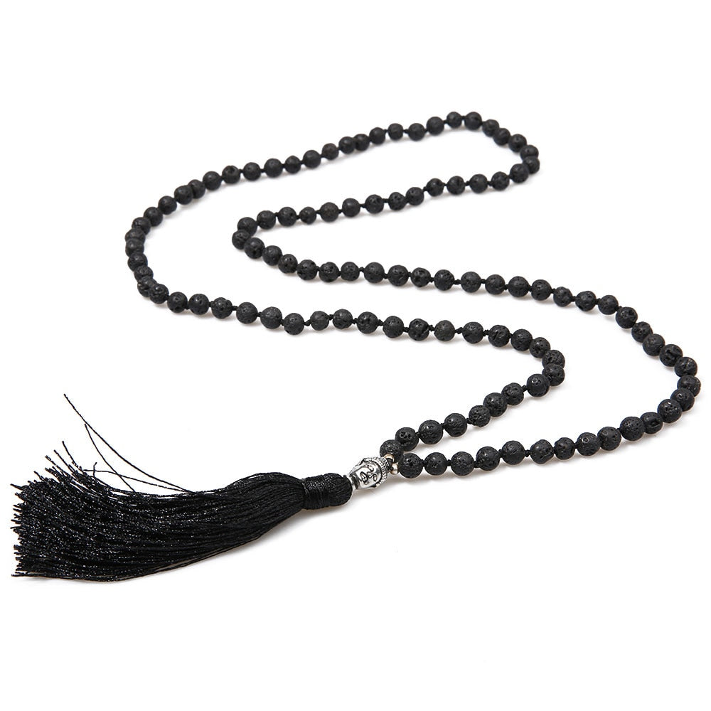 Black Buddha Stone Men Necklace