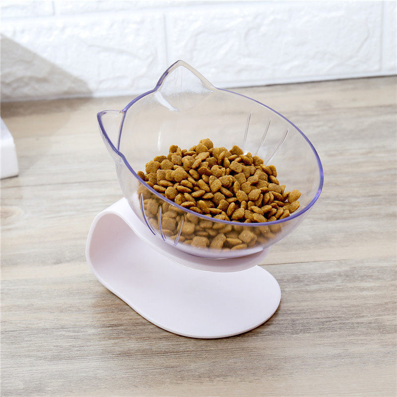 Cervical Transparent Cat Double Bowl