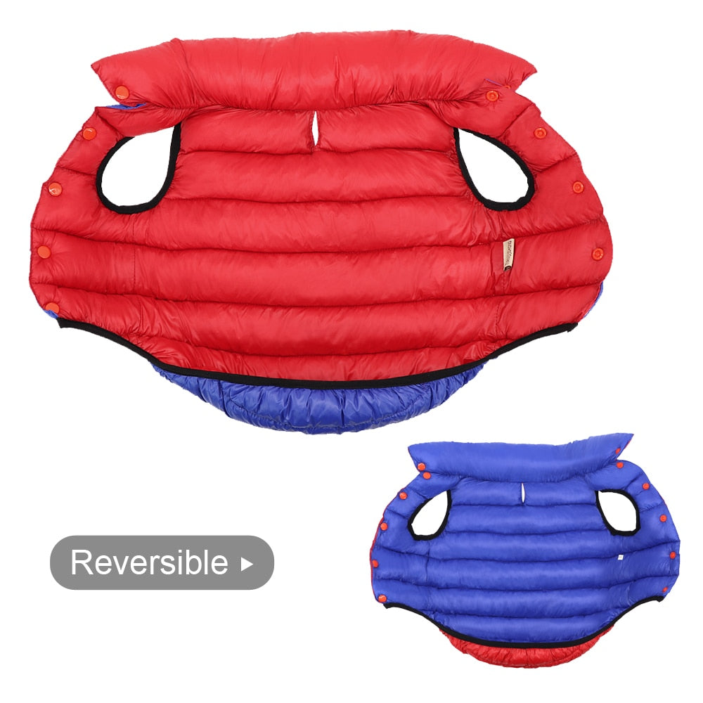 Dog Windproof Reversible Jackets Warm for Small Medium Large Dog Bulldog Pug