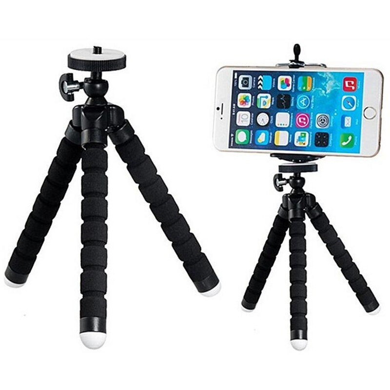 Phone Tripod Holder Flexible Sponge Stand Mount or Bluetooth Remote Shutter Selfie Stick Self-timer Bracket