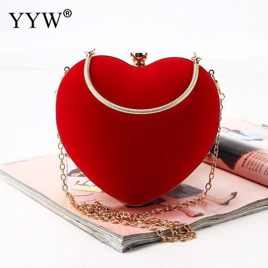 Ladies Red Heart Hand Bag