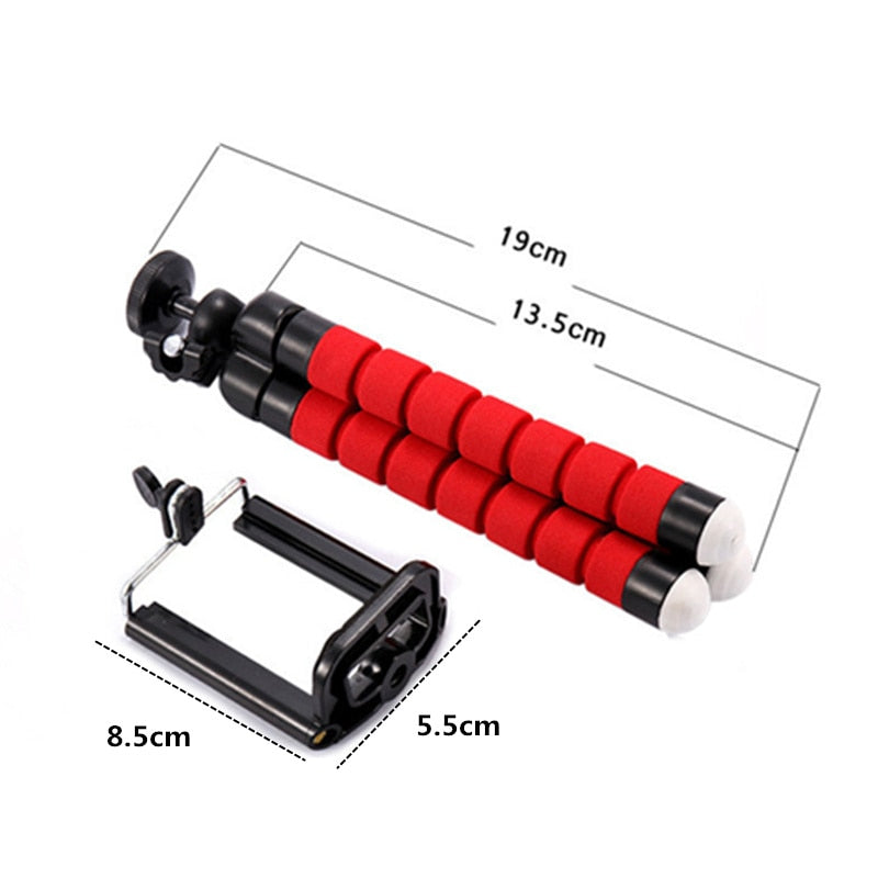 Phone Tripod Holder Flexible Sponge Stand Mount or Bluetooth Remote Shutter Selfie Stick Self-timer Bracket