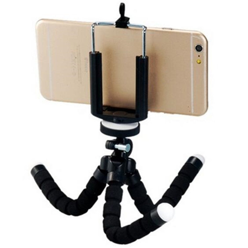 Phone Tripod Holder Flexible Sponge Stand Mount or Bluetooth Remote Shutter Selfie Stick Self-timer Bracket