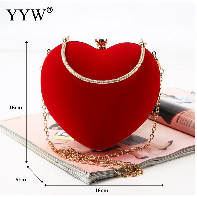 Ladies Red Heart Hand Bag