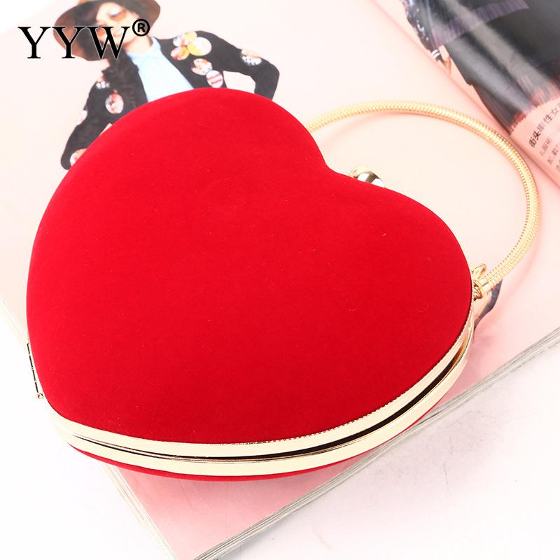 Ladies Red Heart Hand Bag