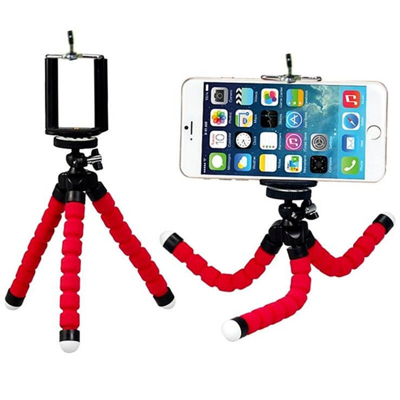 Phone Tripod Holder Flexible Sponge Stand Mount or Bluetooth Remote Shutter Selfie Stick Self-timer Bracket