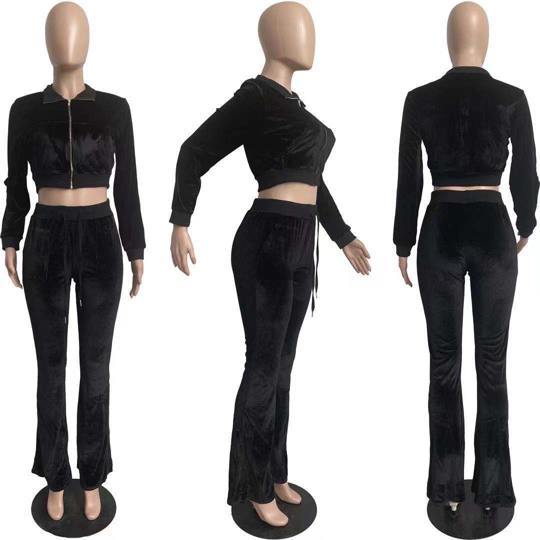 Women Velvet Jogging Sport Set