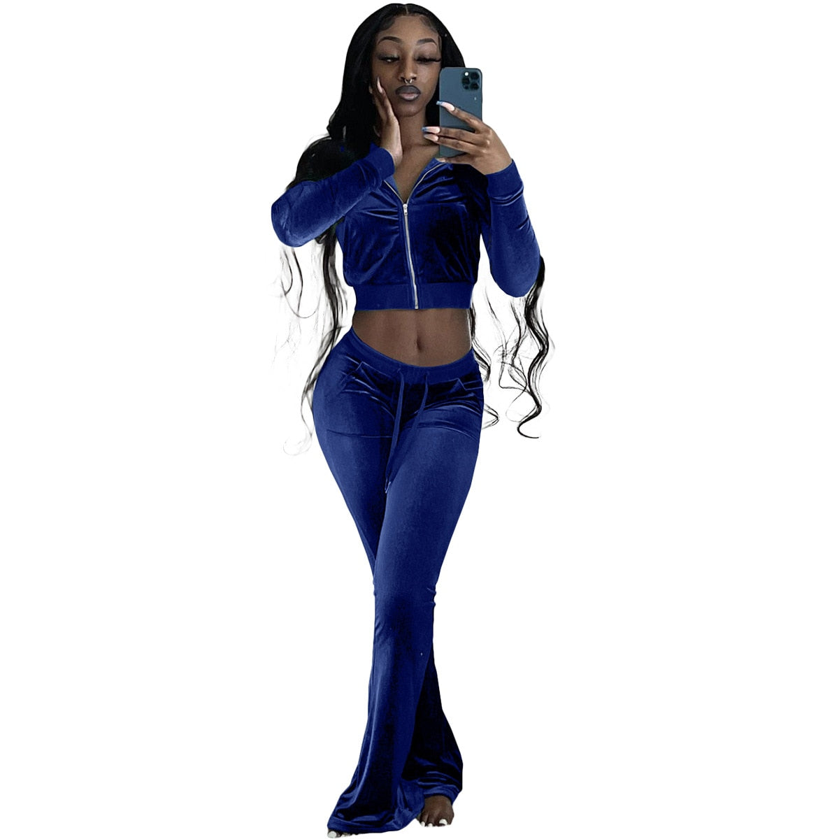 Women Velvet Jogging Sport Set