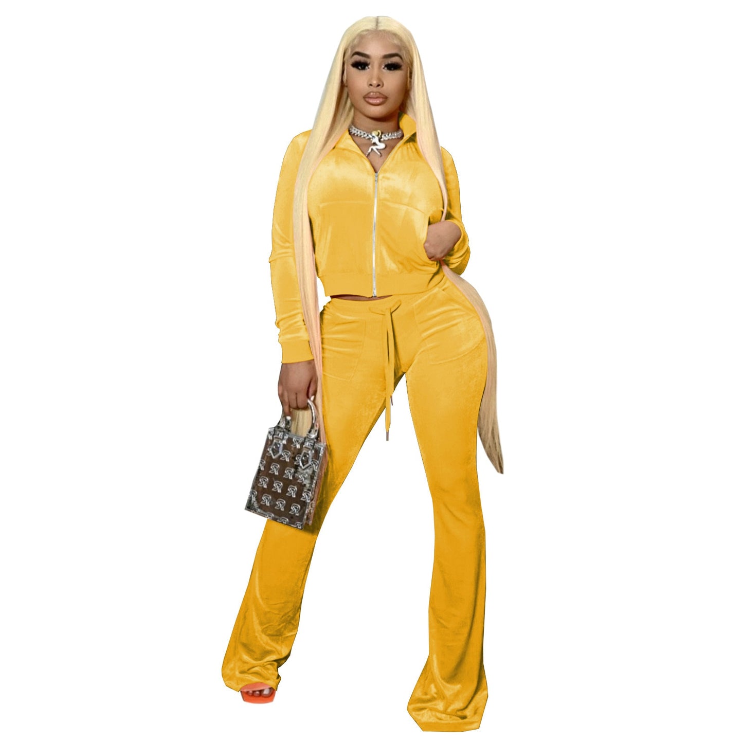 Women Velvet Jogging Sport Set