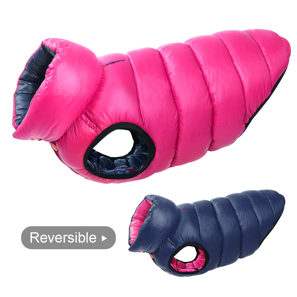 Dog Windproof Reversible Jackets Warm for Small Medium Large Dog Bulldog Pug
