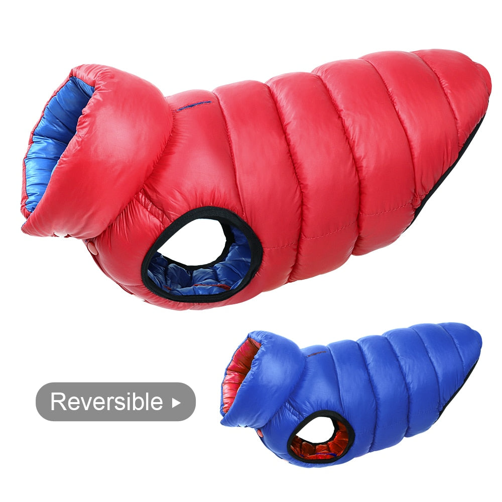 Dog Windproof Reversible Jackets Warm for Small Medium Large Dog Bulldog Pug