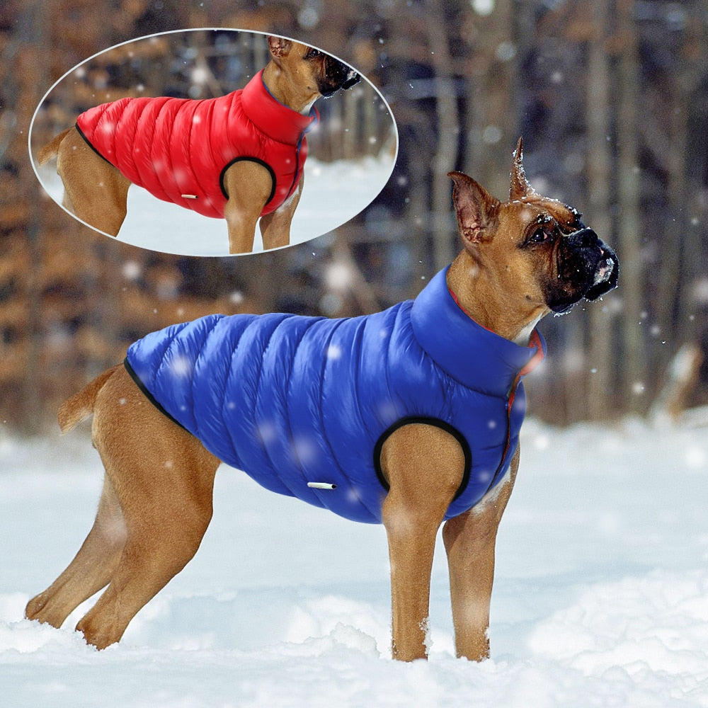 Dog Windproof Reversible Jackets Warm for Small Medium Large Dog Bulldog Pug