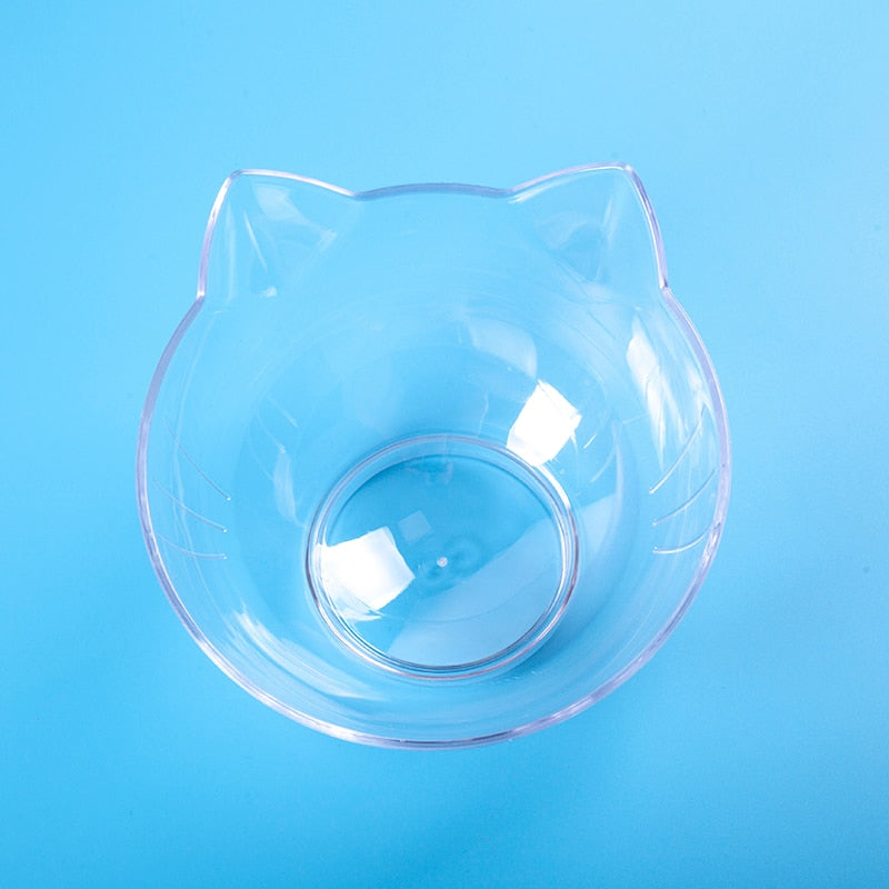 Cervical Transparent Cat Double Bowl